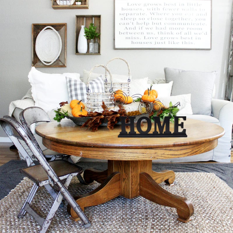 YK Decor Wood Home Letter Sign Free Standing Cutout Home Word Decorative Home Table Sign for Home Decor - Image 2